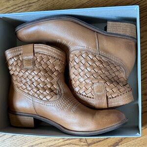 Sundance Brown Woven Leather Boots